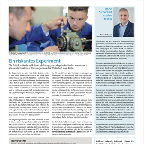 Titelseite, M-E-Report, Ausgabe 03/2025