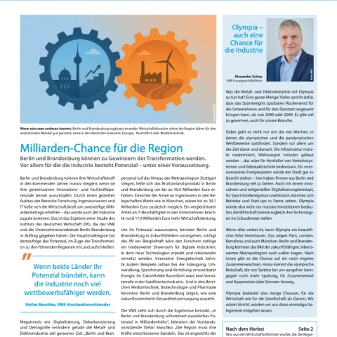 Titelseite, M+E-Report, Ausgabe 04/2025