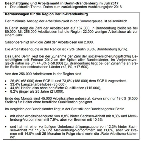 Arbeitsmarktbericht